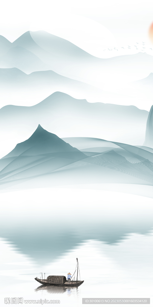 现代 极简山水玄关 TiF分层