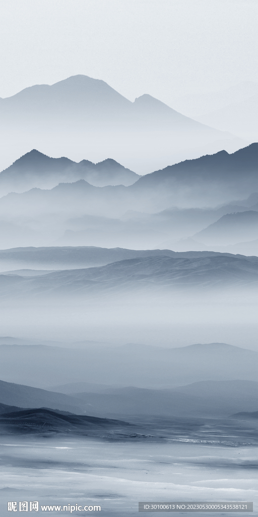 蓝色 中式热门玄关 TiF分层