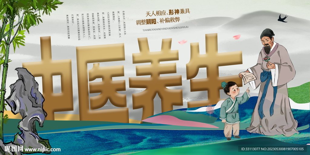 中药调理中医养生展板