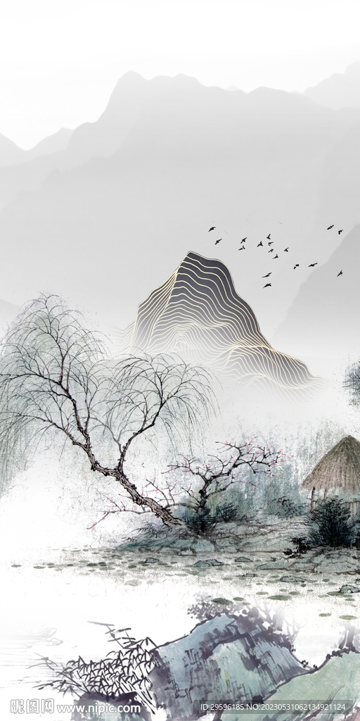 高清 高端意境山水 tif分层