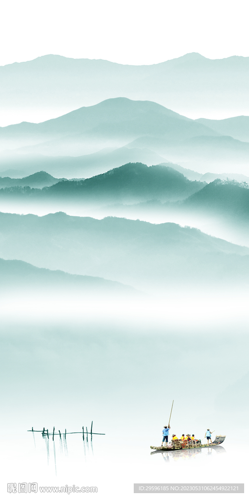 最新 简奢意境山水 tif分层