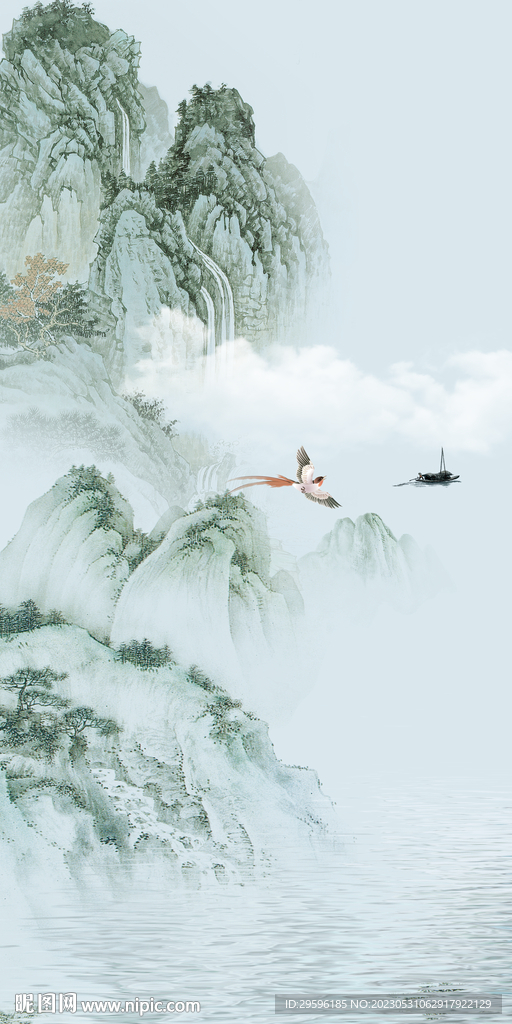 爆款 高端意境山水 tif分层