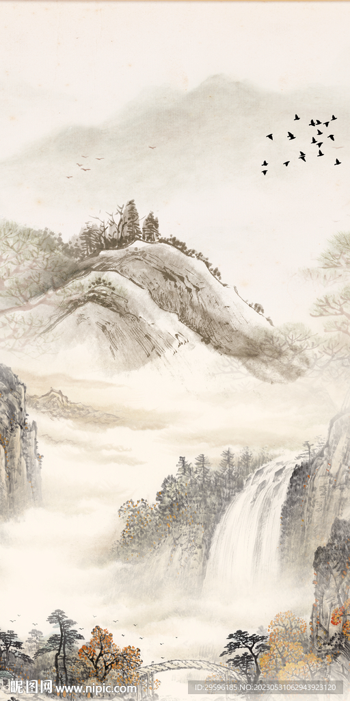 高雅 中式新款山水 tif分层