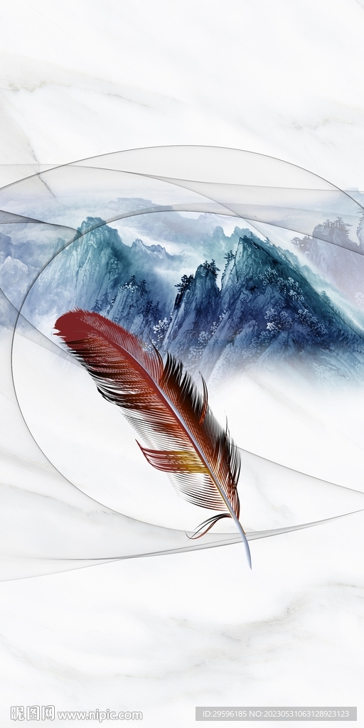 新款 最新玄关山水 tif分层