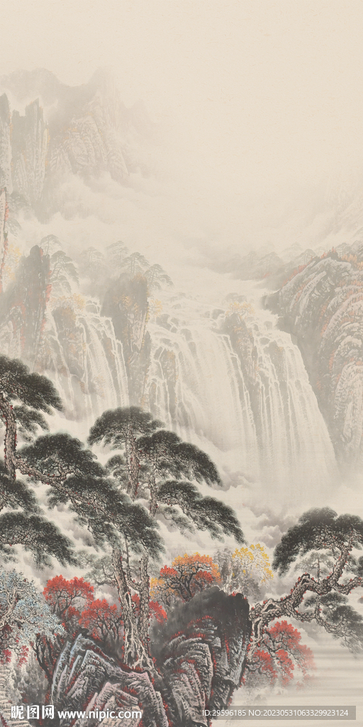 最新 中式意境山水 tif分层