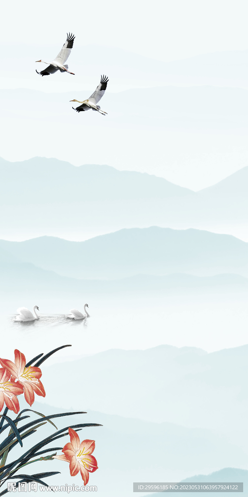 极简 高档极简山水 tif分层