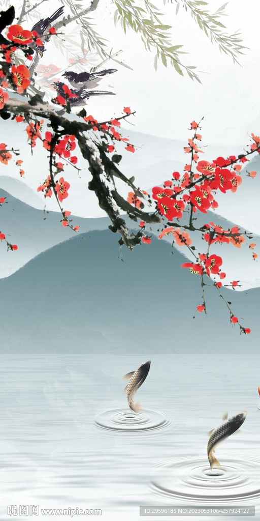 新款 高档极简山水 tif分层