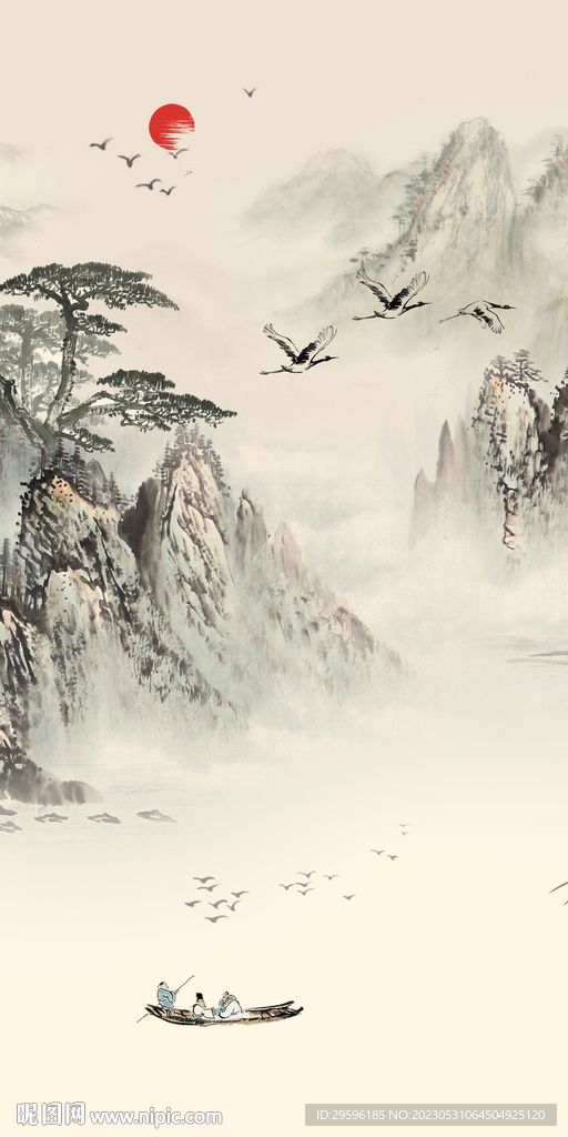 高档 爆款意境山水 tif分层