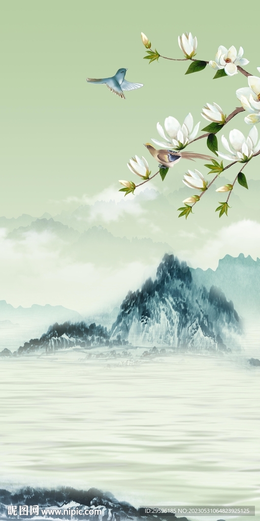 新品 最新玄关山水 tif分层