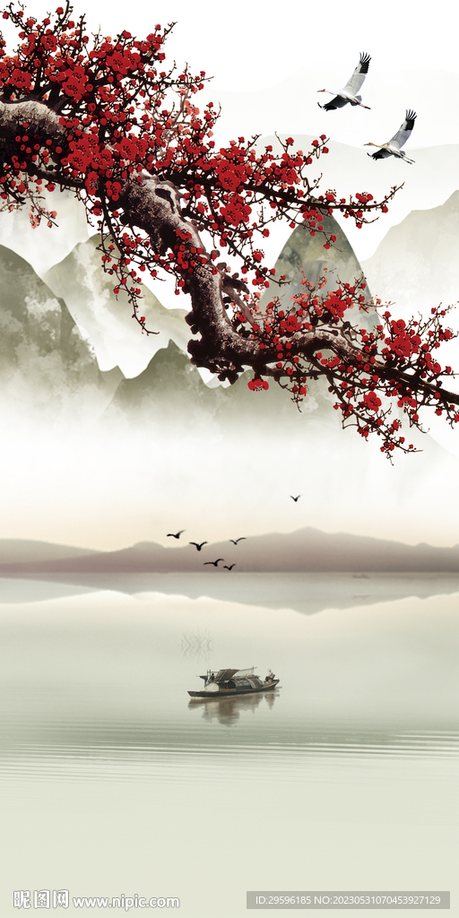 简约 高端意境山水 tif分层