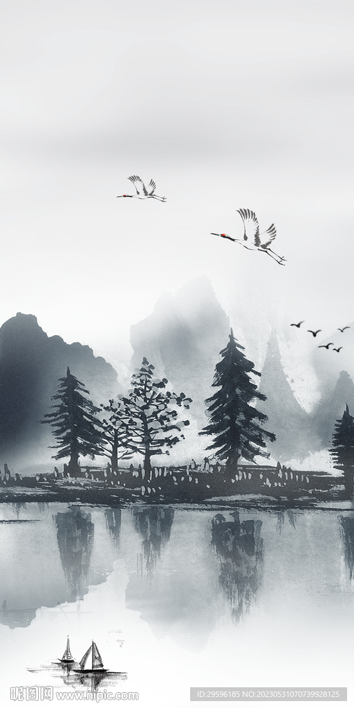 最新 高端意境山水 tif分层