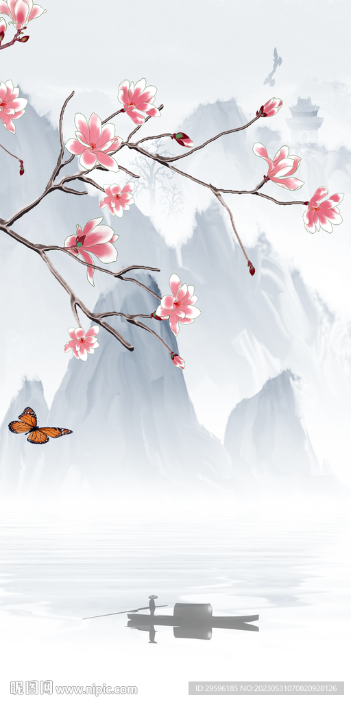 高雅 新传玄关山水 tif分层