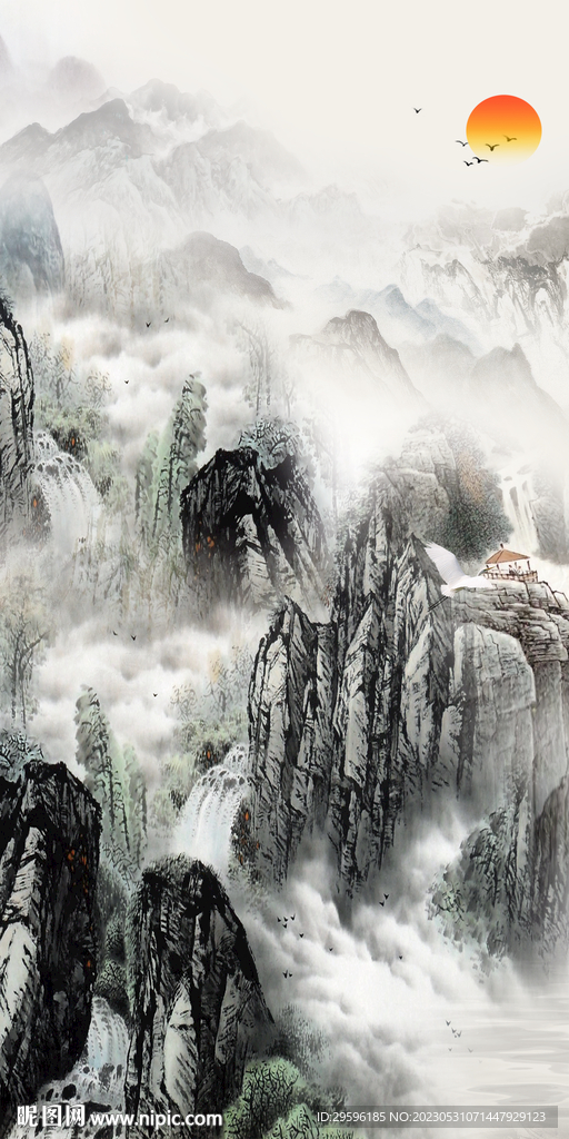 大气 爆款意境山水 tif分层