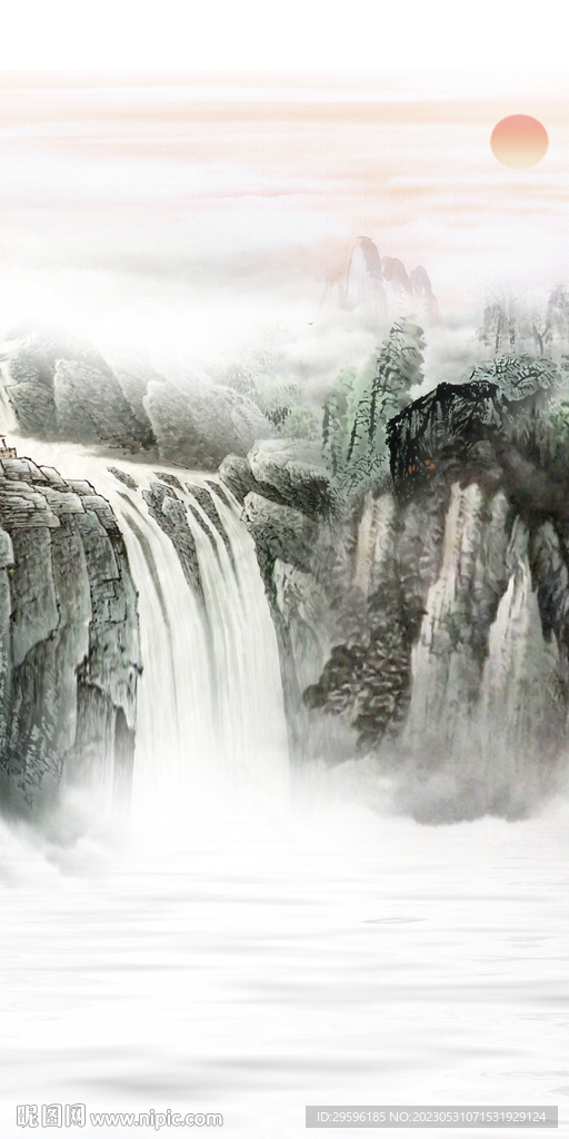 高端 现代意境山水 tif分层