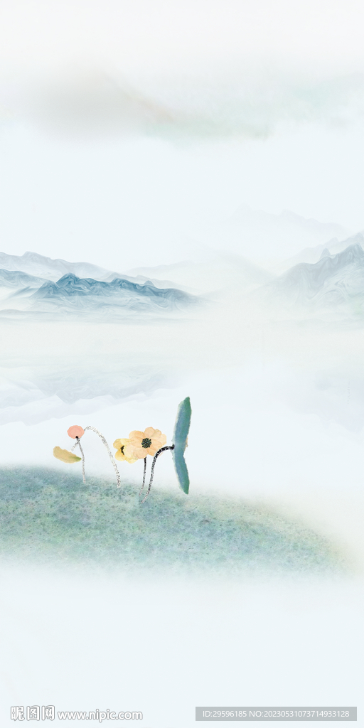 现代 爆款意境山水 tif分层