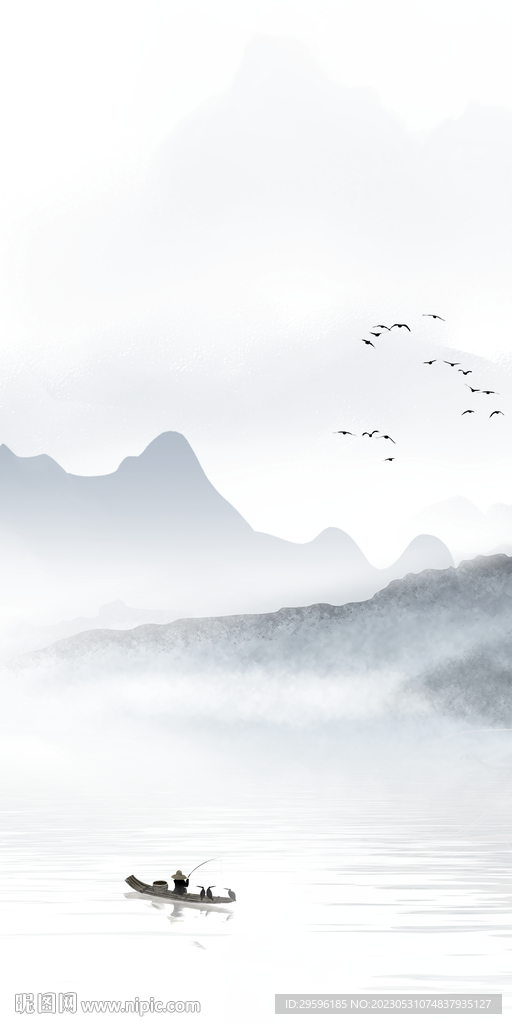 人气 现代意境山水 tif分层