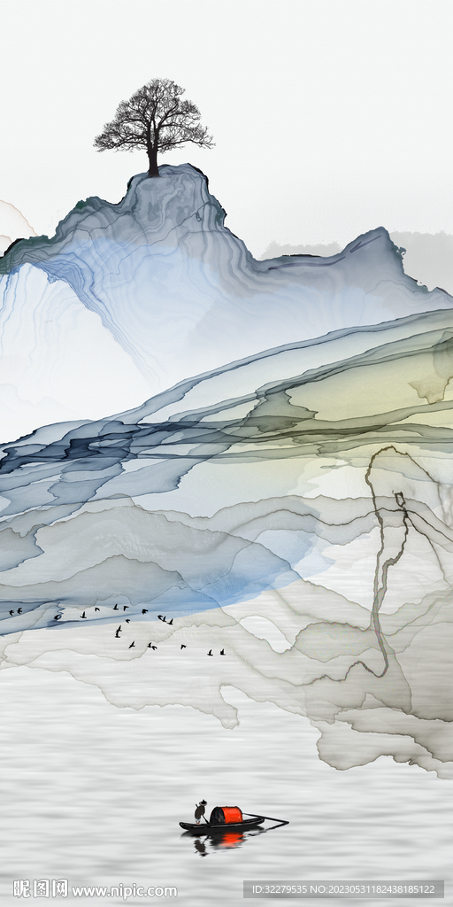 高端 新传山水玄关 tIf分层