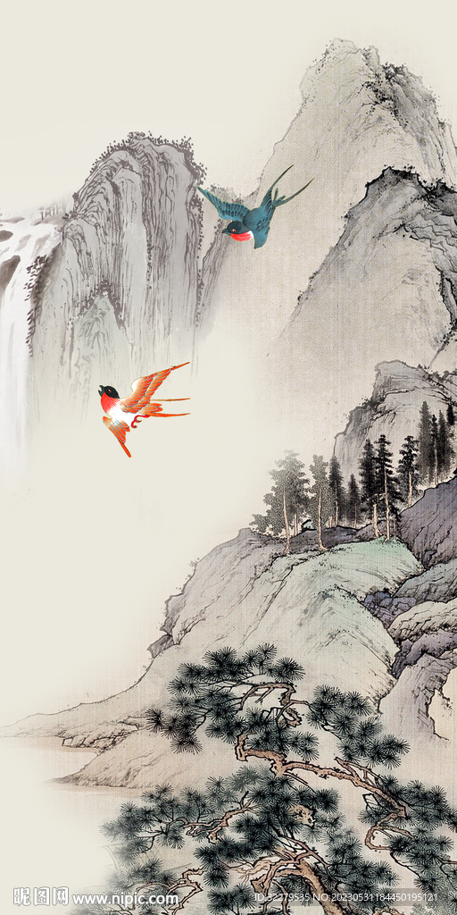 人气 高端山水玄关 tIf分层