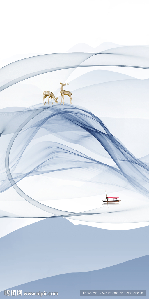 线条 中式背景玄关 tIf分层