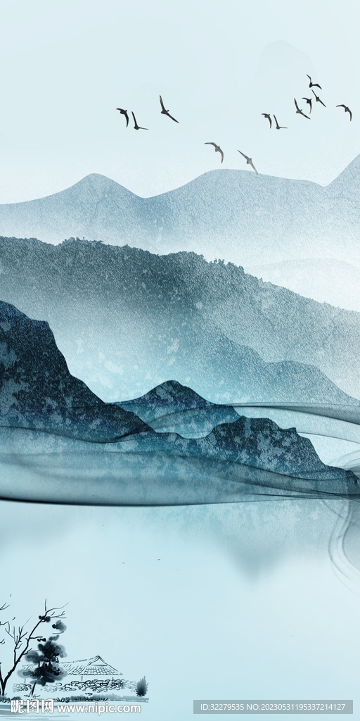 极简 中式别墅玄关 TIf分层