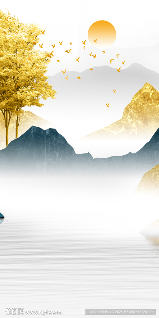 爆款 高端山水玄关 tIf分层