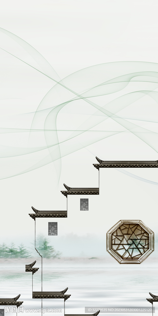 爆款 极简山水玄关 TIf分层