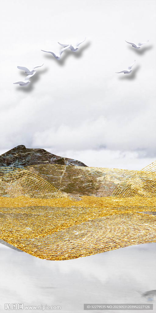 简约 极简山水玄关 TIf分层