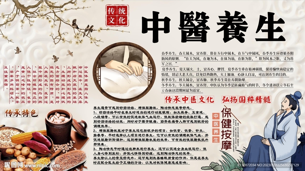 中医养生背景墙