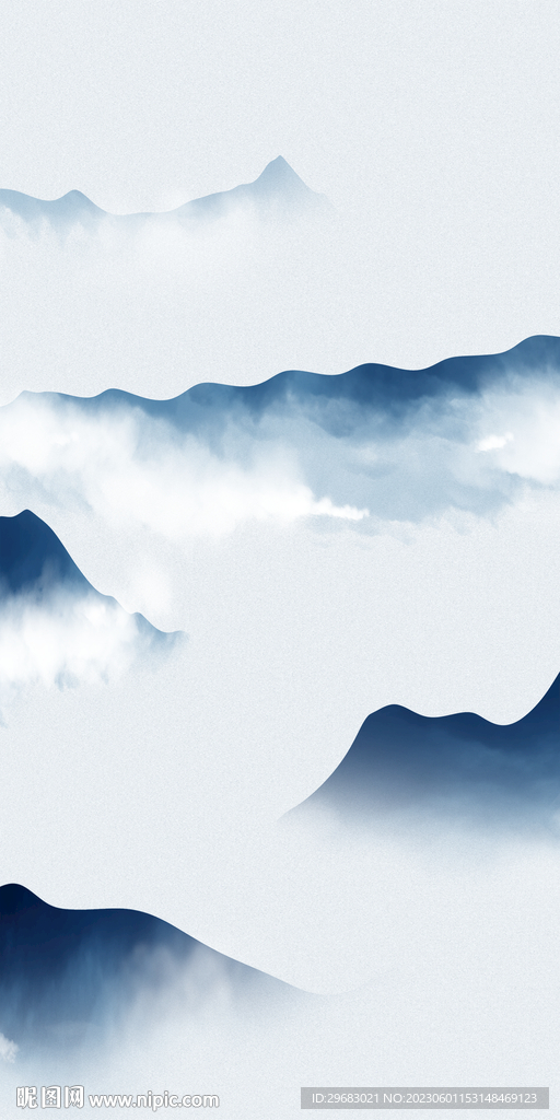 现代 极简山水玄关 Tif分层