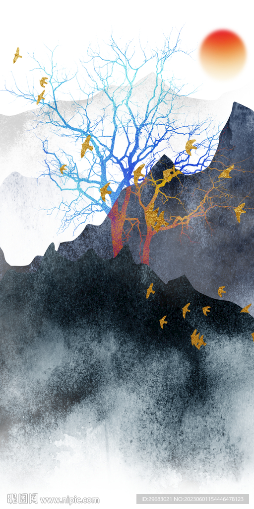 水墨 简约新款玄关 TiF分层