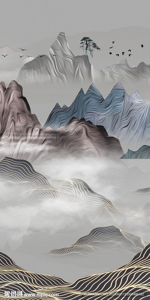 高清 爆款中式玄关 TiF分层