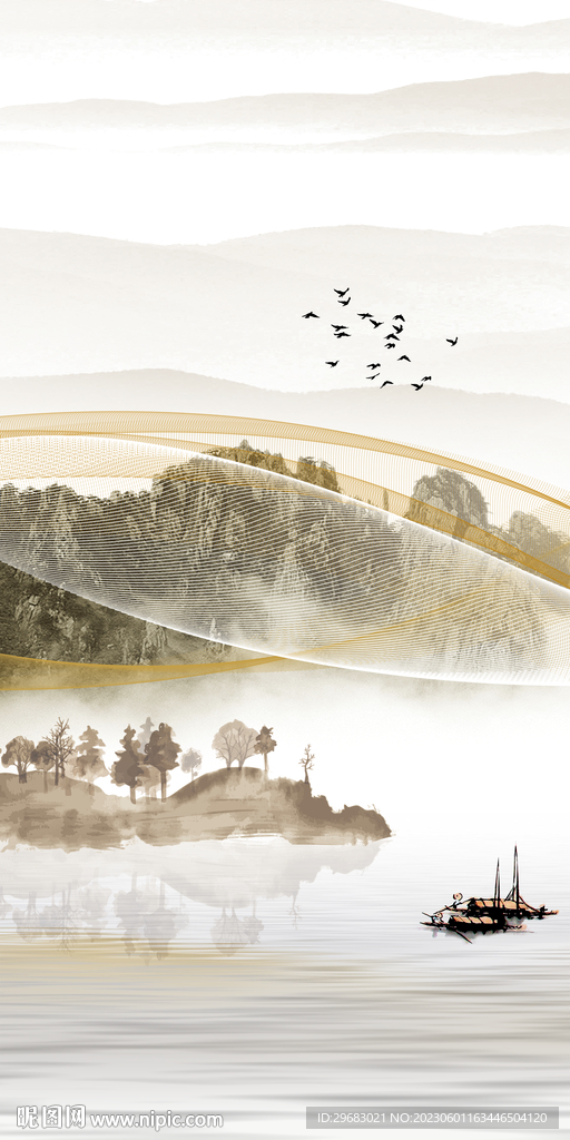 现代 最新山水玄关 TiF分层