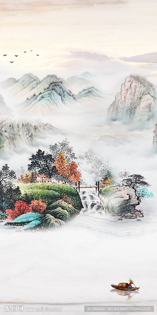 山水 简约新款玄关 TiF分层