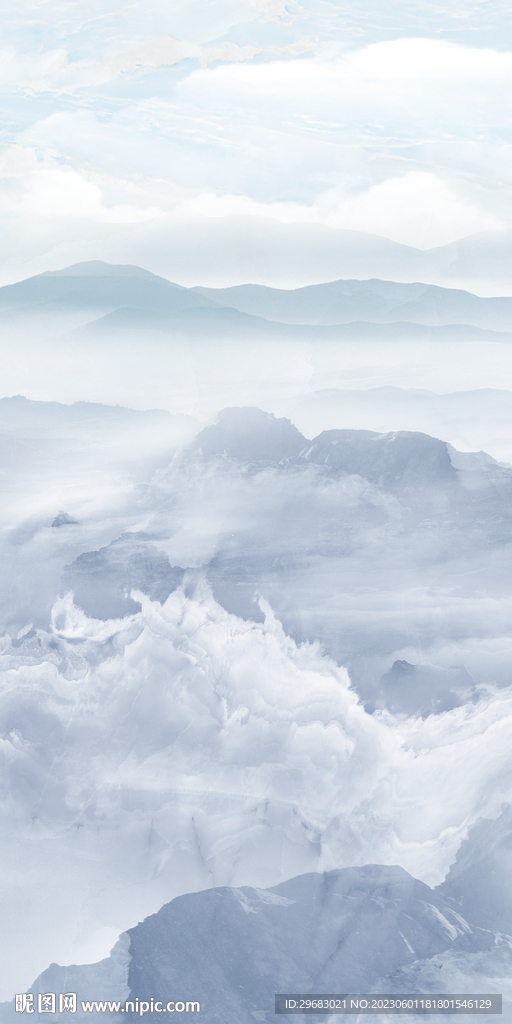 蓝色 新高清玄关画 TIF分层