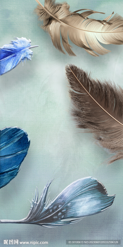 羽毛 豪华北欧玄关 TIF分层