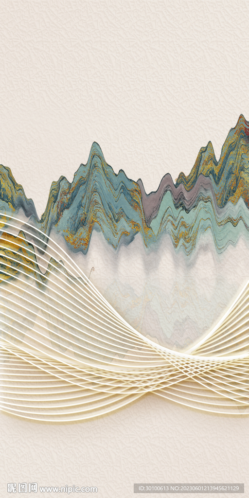 简约 简奢山水玄关 tiF分层