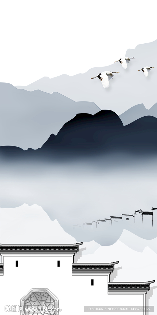 清晰 山水新品玄关 TiF分层