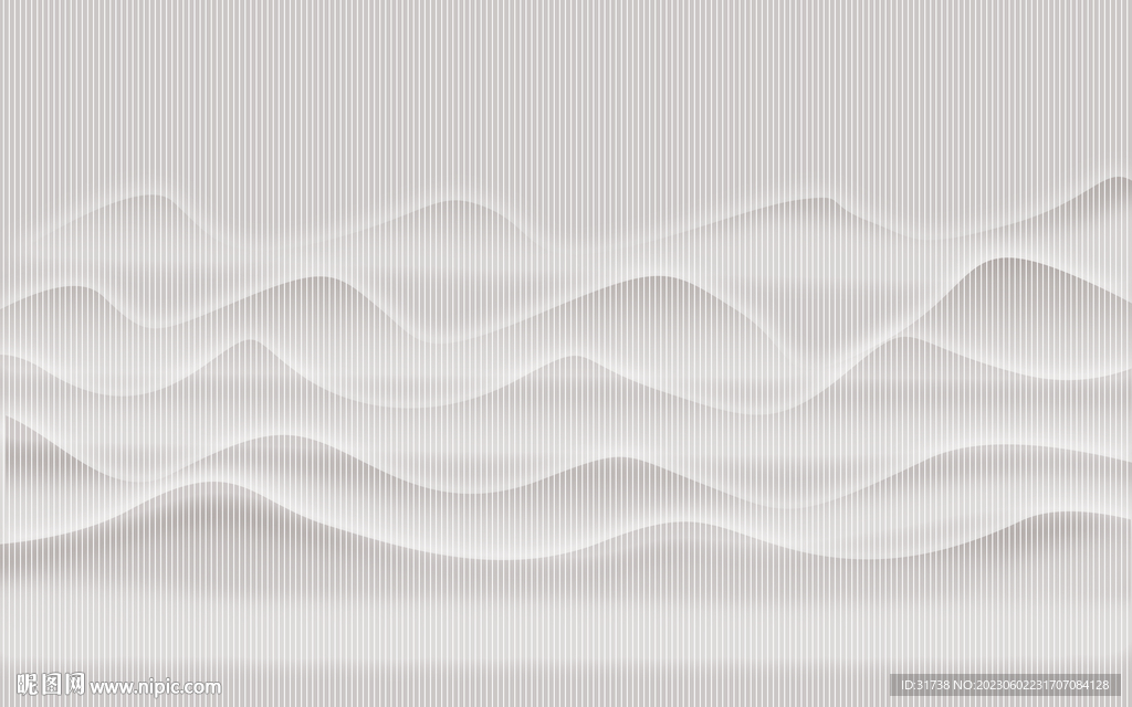 新中式山水光影立体木格栅背景墙