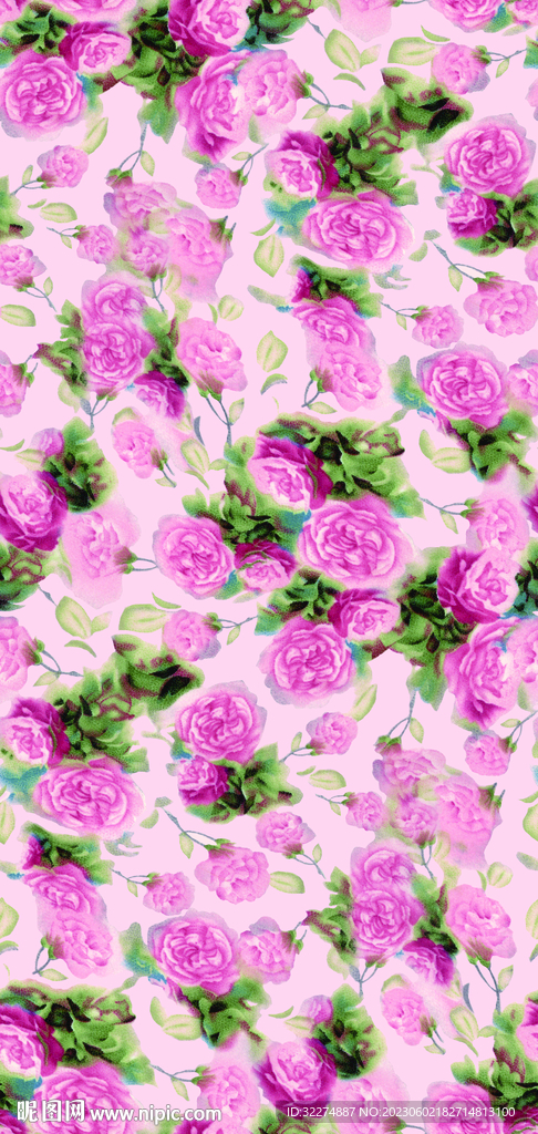 玫瑰花数码印花