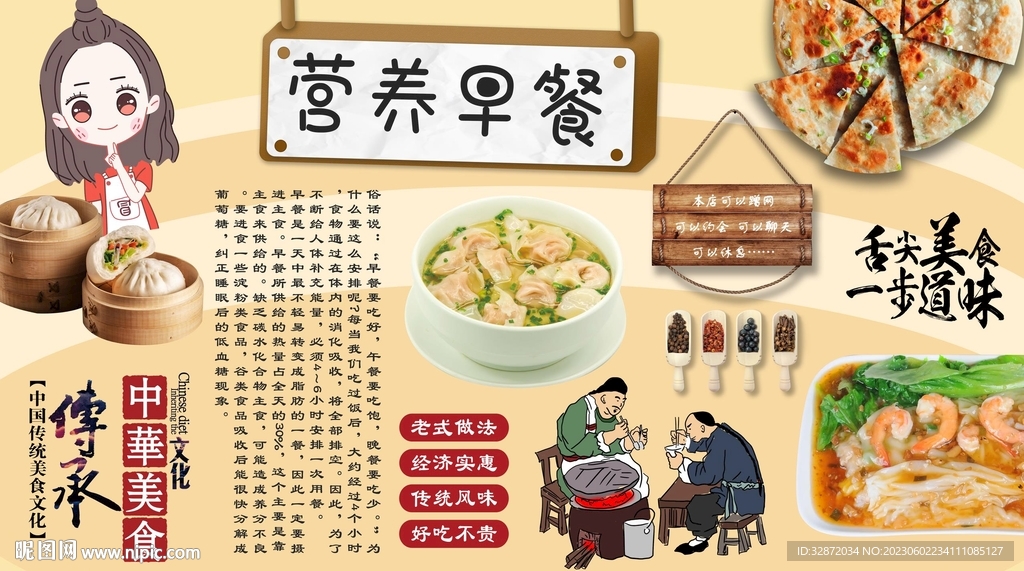 营养早餐背景墙