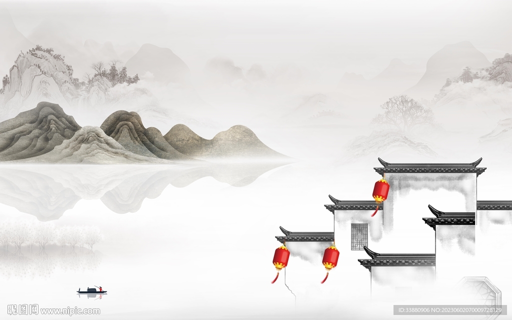 爆款 意境新款山水 tif分层