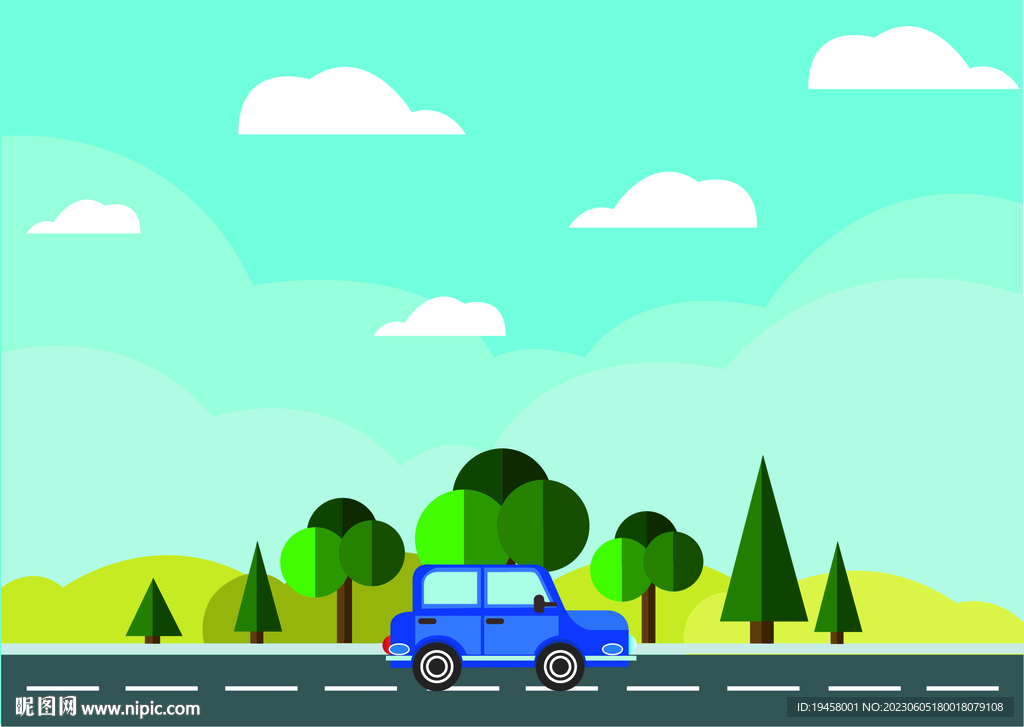 夏天夏至扁平风