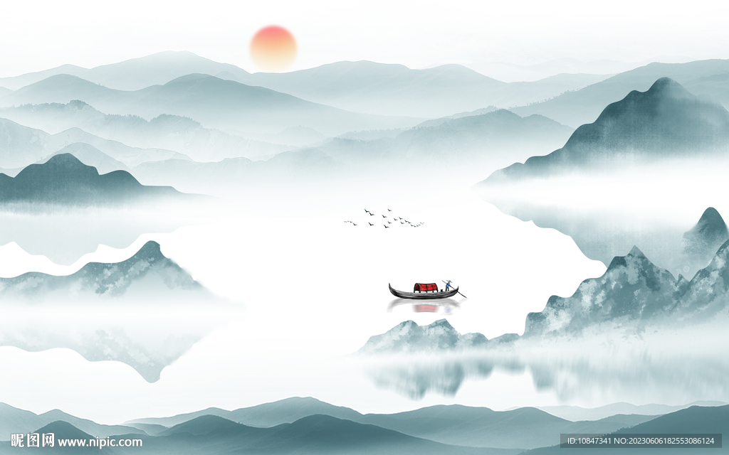 爆款 高档最新山水 tIf分层