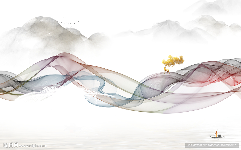 最新 高清山水新画 Tif分层