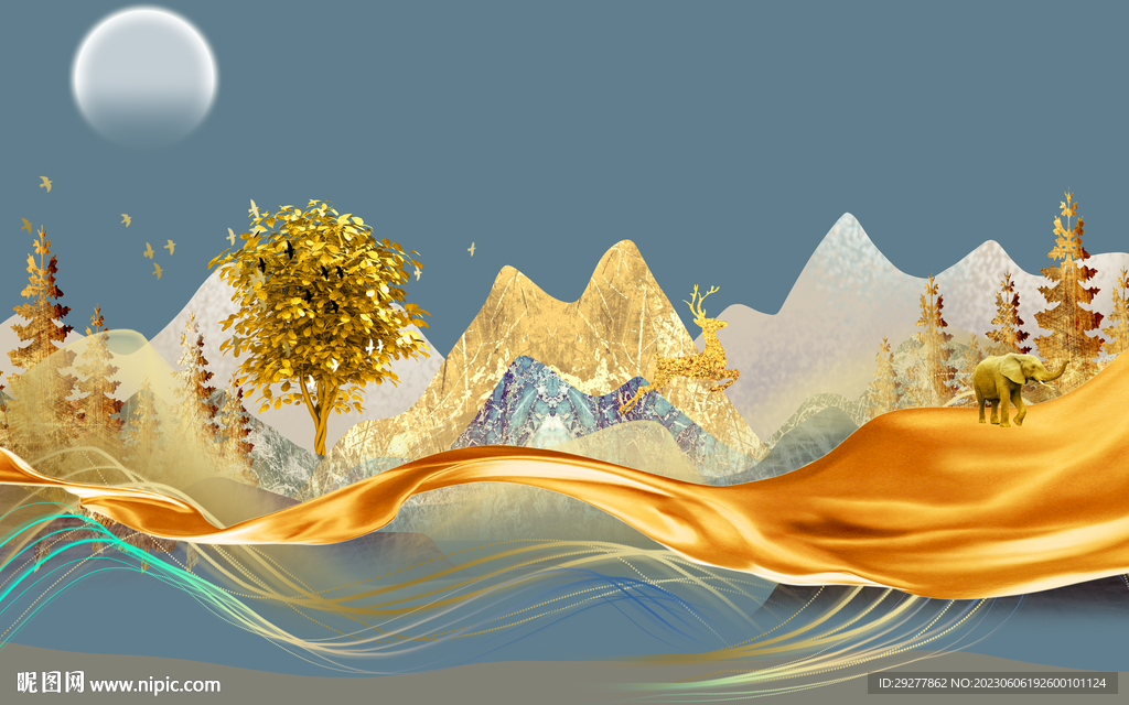 奢华 高清山水新画 Tif分层