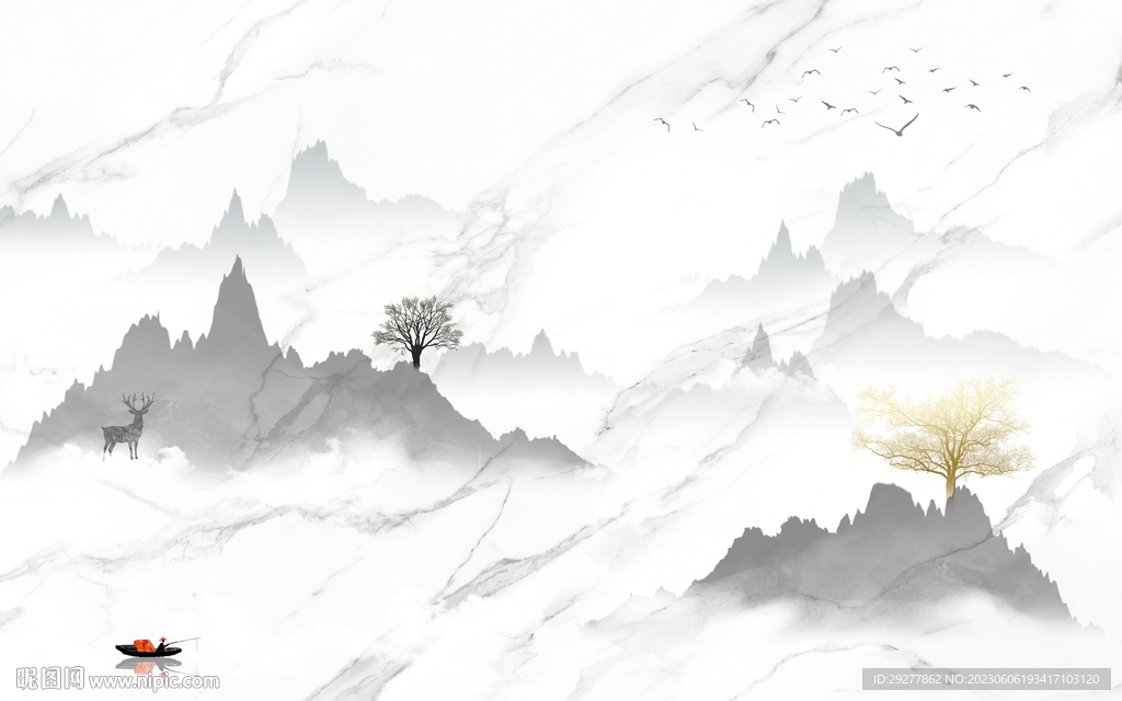 新款 高清山水新画 Tif分层