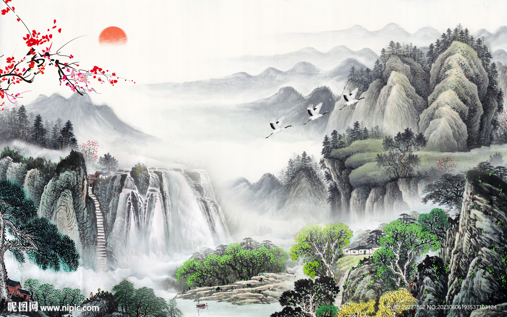 高端 高清山水新画 Tif分层