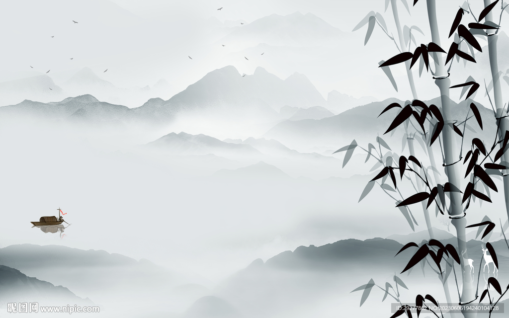 现代 高清山水新画 Tif分层