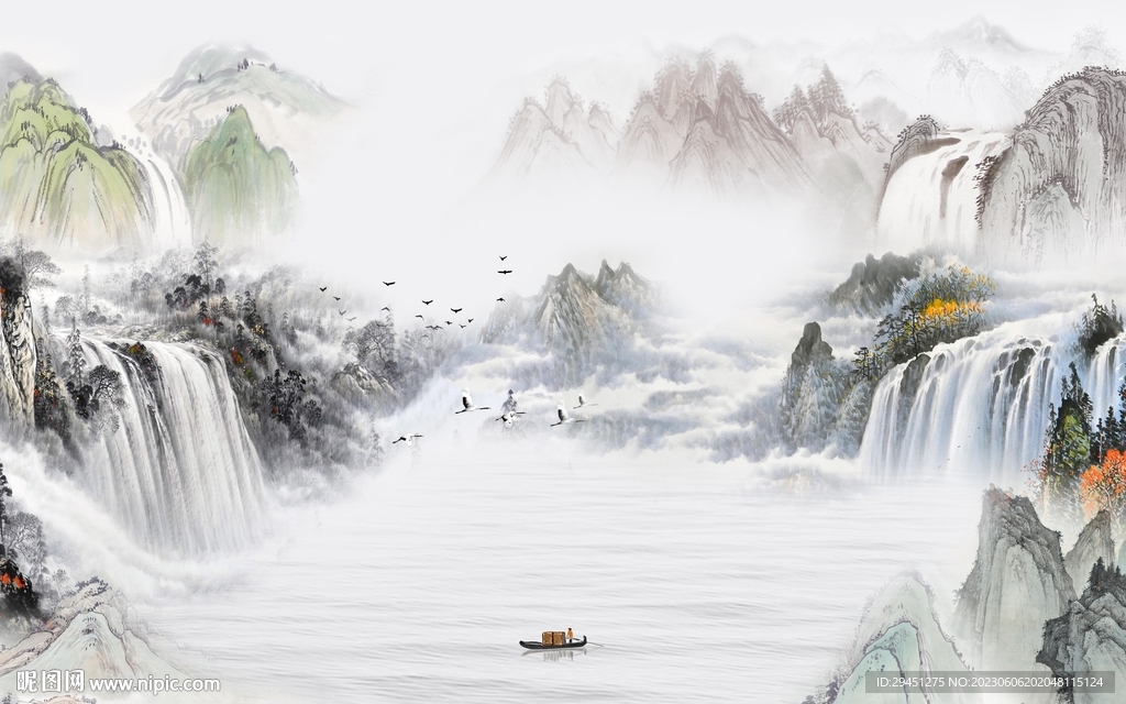 新款 极简中式山水 TiF分层