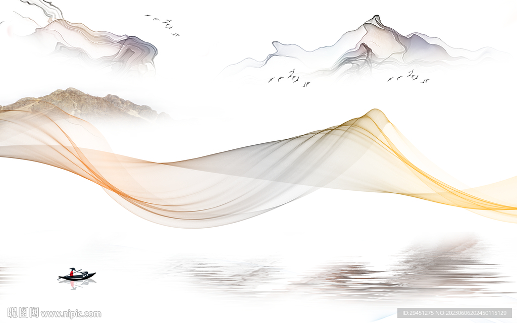 高档 高端中式山水 tiF分层